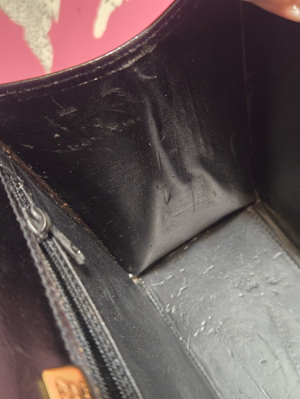Vintage Bally Black Leather Top-Handle Bag With Strap. - Picture 15 of 16